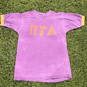 Vintage 70s Pi Gamma Delta Sorority Jersey Tee Shirt